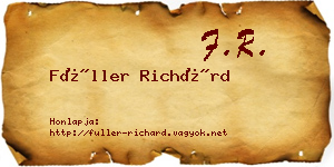 Füller Richárd névjegykártya